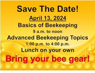Beekeeping Save the Date 4.13.2024